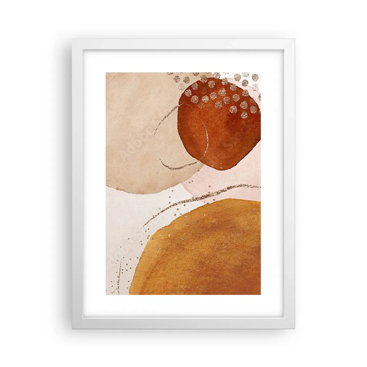 Affisch i vit ram - Rundhet och rörelse - 30x40 cm