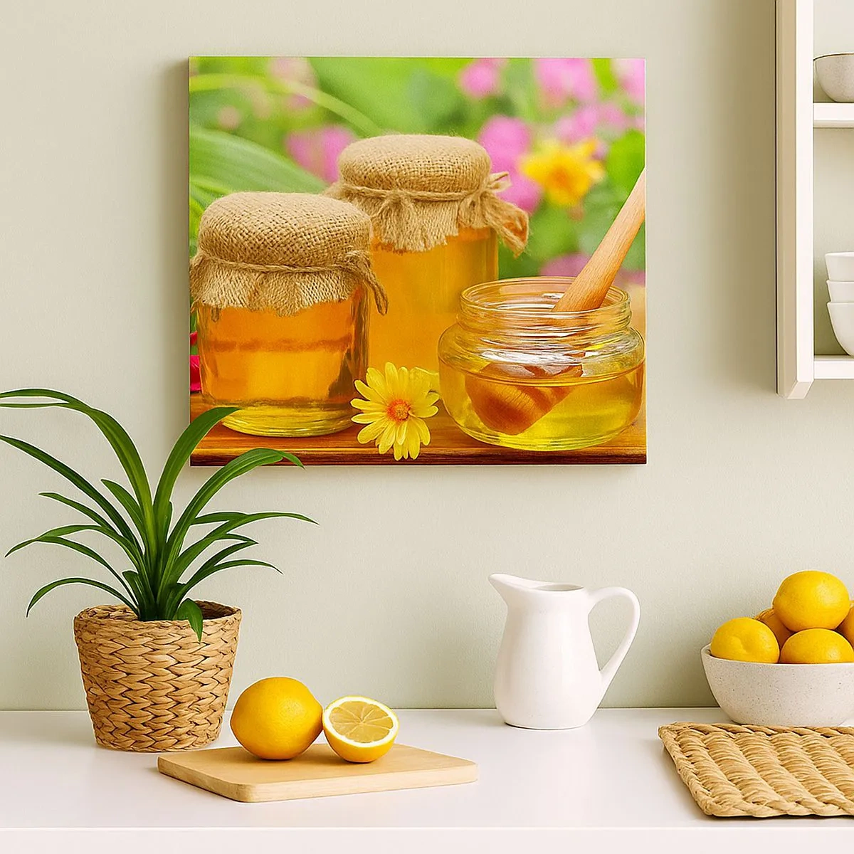 Canvastavla - Bild på duk - Sött och blommigt - 30x30 cm