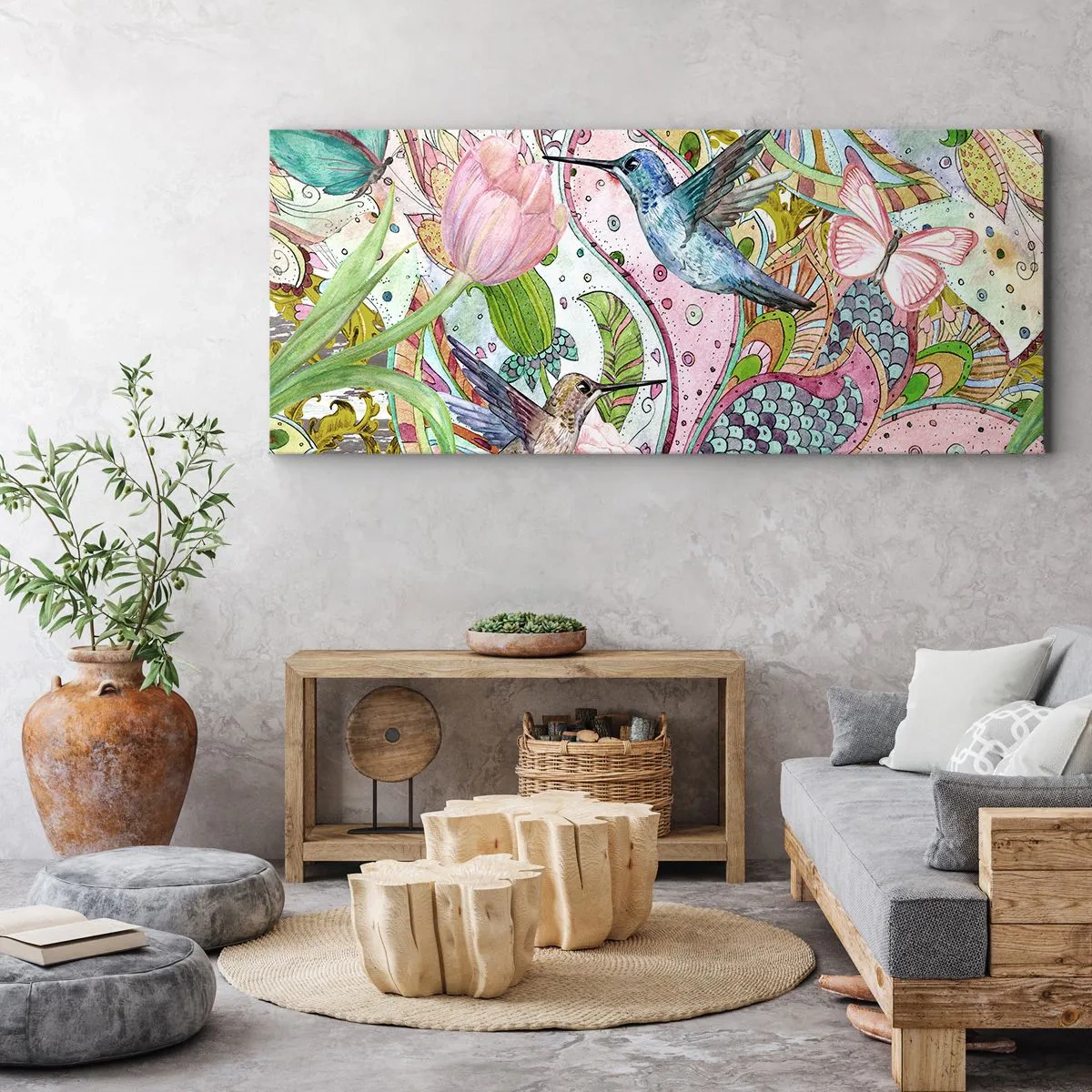 Canvastavla - Bild på duk - Inbäddade i klätterväxter - 100x40 cm