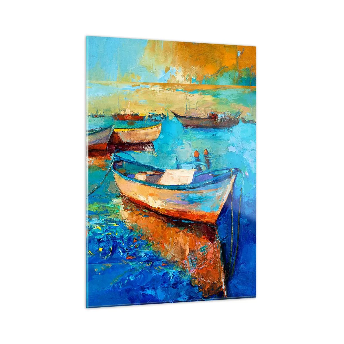 Glastavla - Bild på glas - I en sydlig vik - 50x70 cm