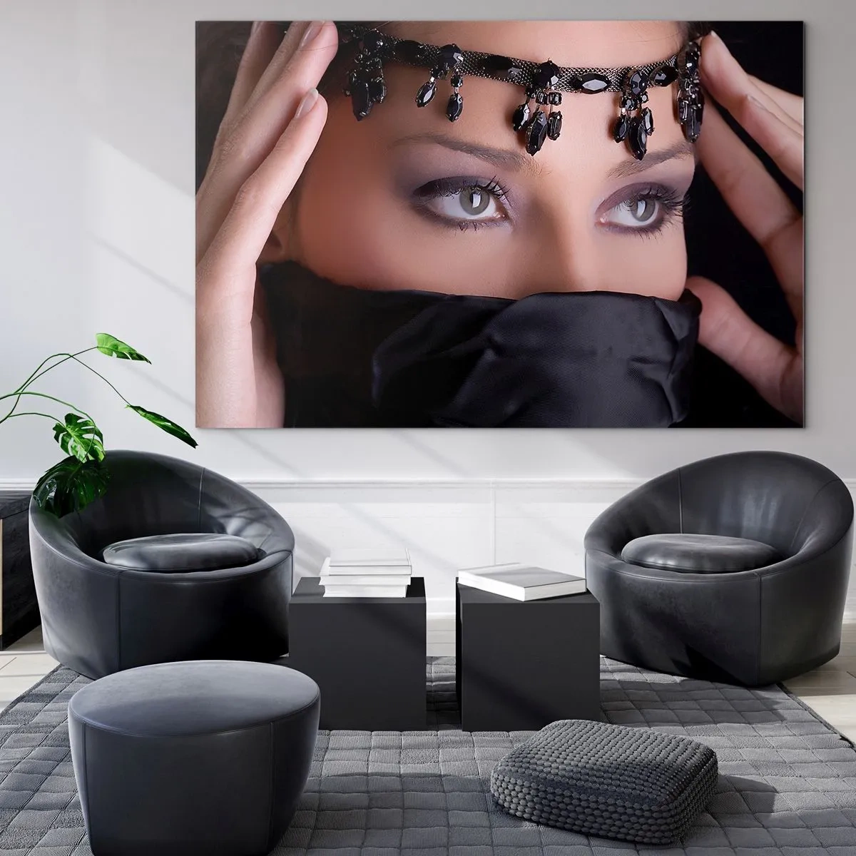 Glastavla - Bild på glas - Lockande orientalisk hemlighet - 100x70 cm