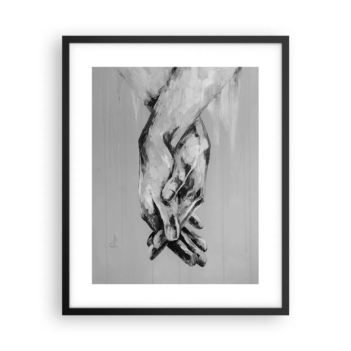 Affisch i svart ram - Början... - 40x50 cm