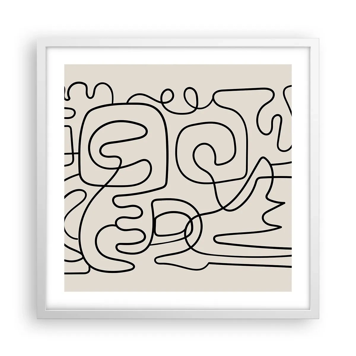 Affisch i vit ram - Följ spåret - 50x50 cm