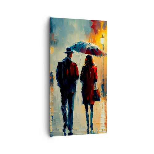 Canvastavla - Bild på duk - Kärlekshistoria på stan - 65x120 cm