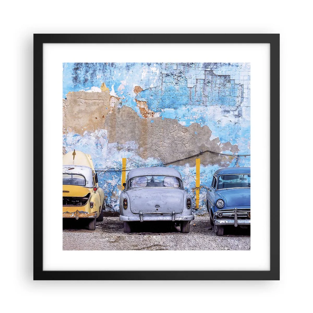 Affisch i svart ram - Veteranmöte - 40x40 cm