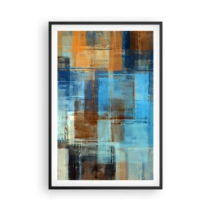 Affisch i svart ram - Genom blåa gardinen - 61x91 cm