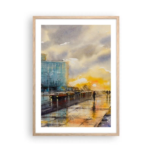 Affisch i ram av ljusek - Livet på stranden - 50x70 cm