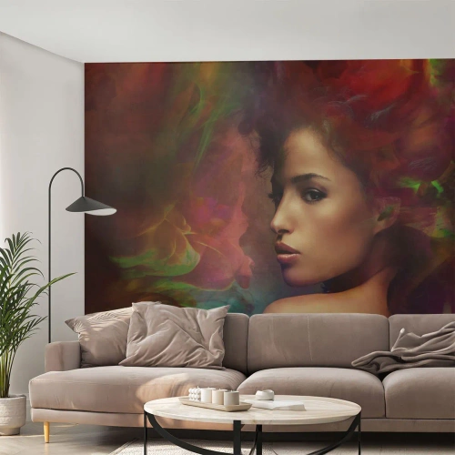 Fototapet på mått Premium Canvas - Vackrare är regnbågen, delikat som dimman - Kvinna, Kvinnans ansikte, Kropp