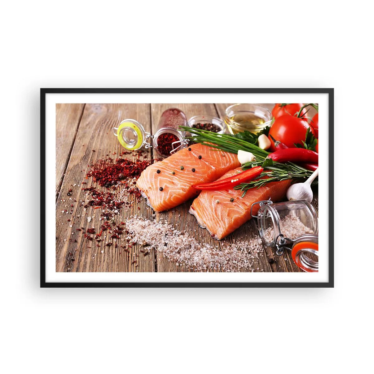 Affisch i svart ram - Norskt äventyr i köket - 91x61 cm