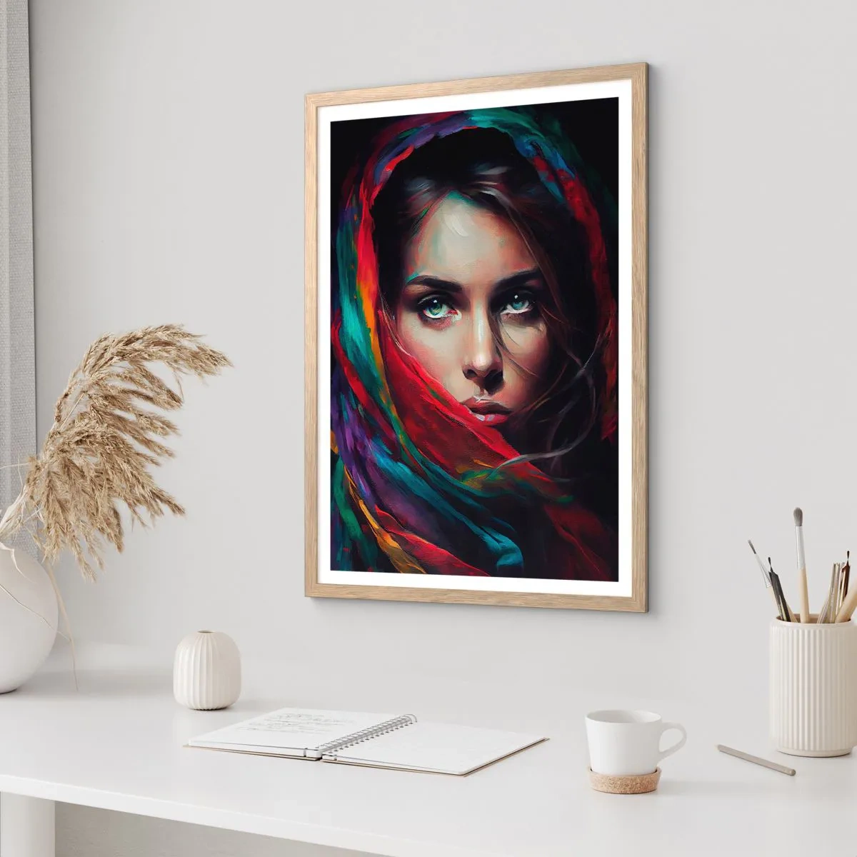 Affisch i ram av ljusek - Grönögd hemlighet - 50x70 cm