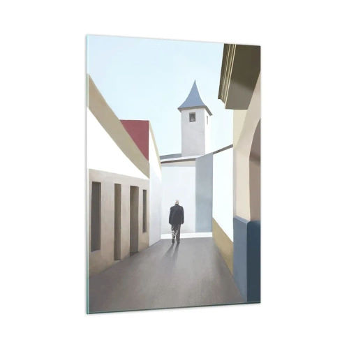 Glastavla - Bild på glas - Solig promenad - 50x70 cm
