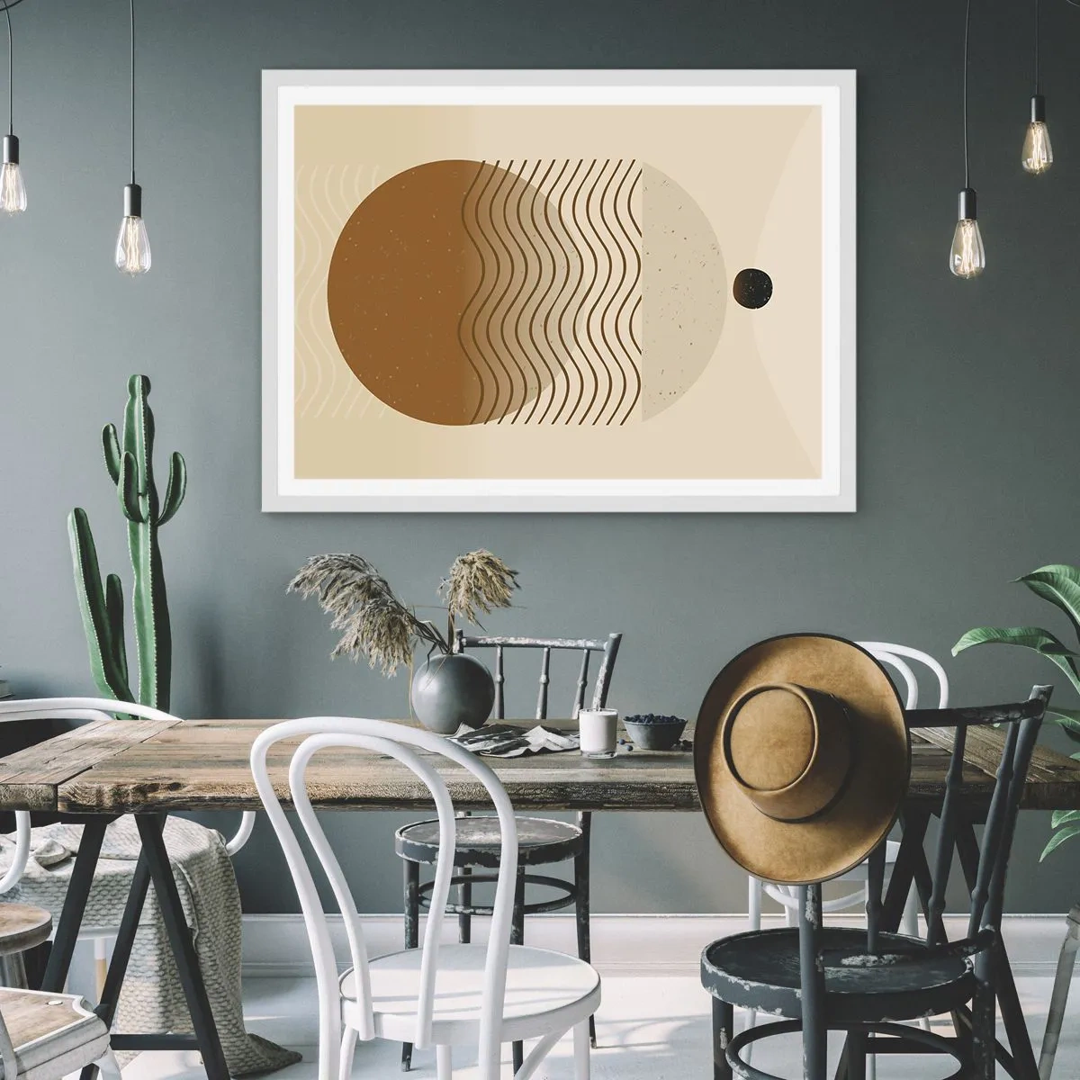 Affisch i vit ram - Om geometriska figurers ursprung - 100x70 cm