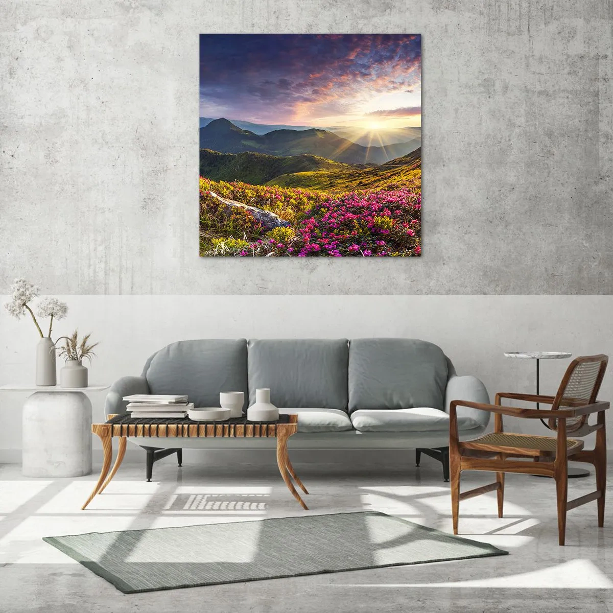 Glastavla - Bild på glas - Fjällmorgonens fräschhet - 30x30 cm