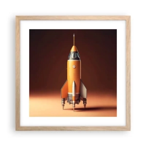 Affisch i ram av ljusek - Det börjar med en dröm - 40x40 cm