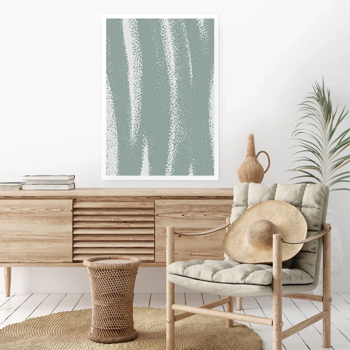 Affisch - Abstraktion i vinterstämning - 40x50 cm