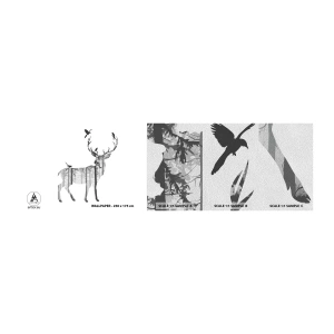 Provbit av fototapet Premium Sand - Skogens goda ande - Abstraktion, Rådjur, Natur - 100x30 cm