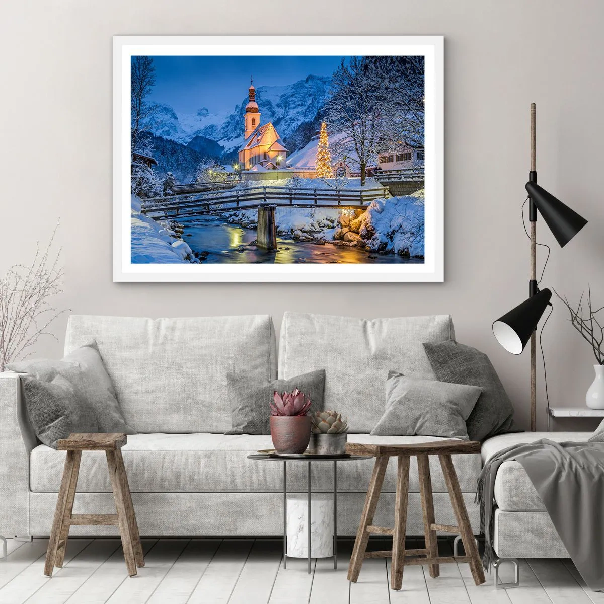 Affisch i vit ram - Julens anda - 40x30 cm