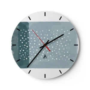 Väggklocka - Klocka på glas - Uppstådda ur det blåa - 40x40 cm