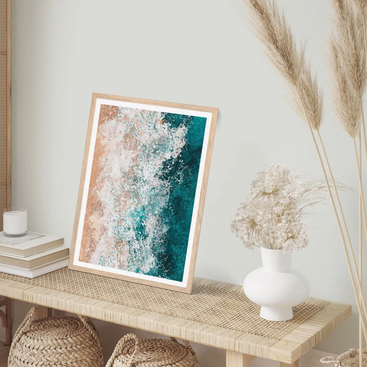 Affisch i ram av ljusek - Berättelser från havet - 40x50 cm