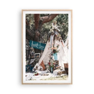 Affisch i ram av ljusek - Make love… - 61x91 cm