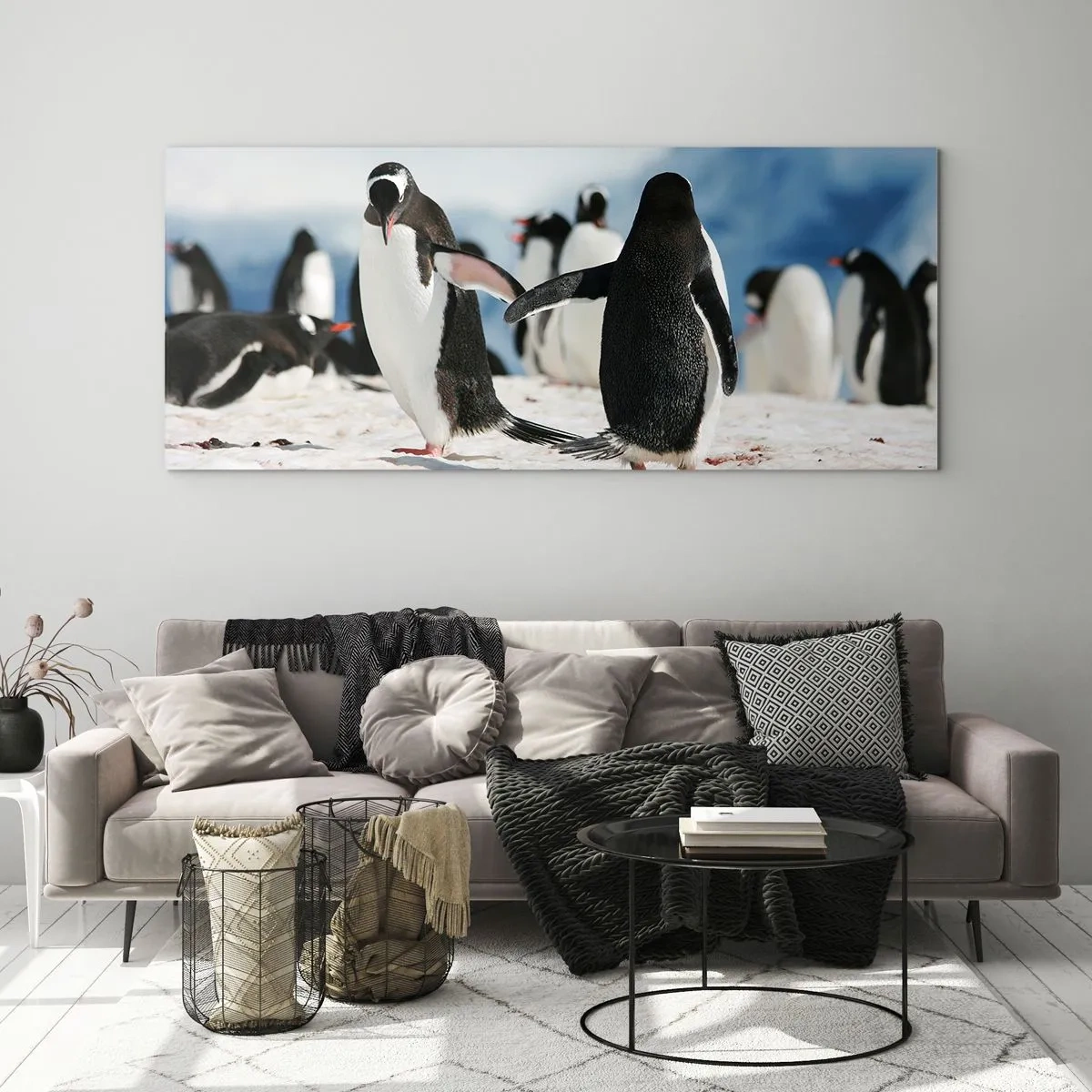 Glastavla - Bild på glas - Dans på snön - 120x50 cm
