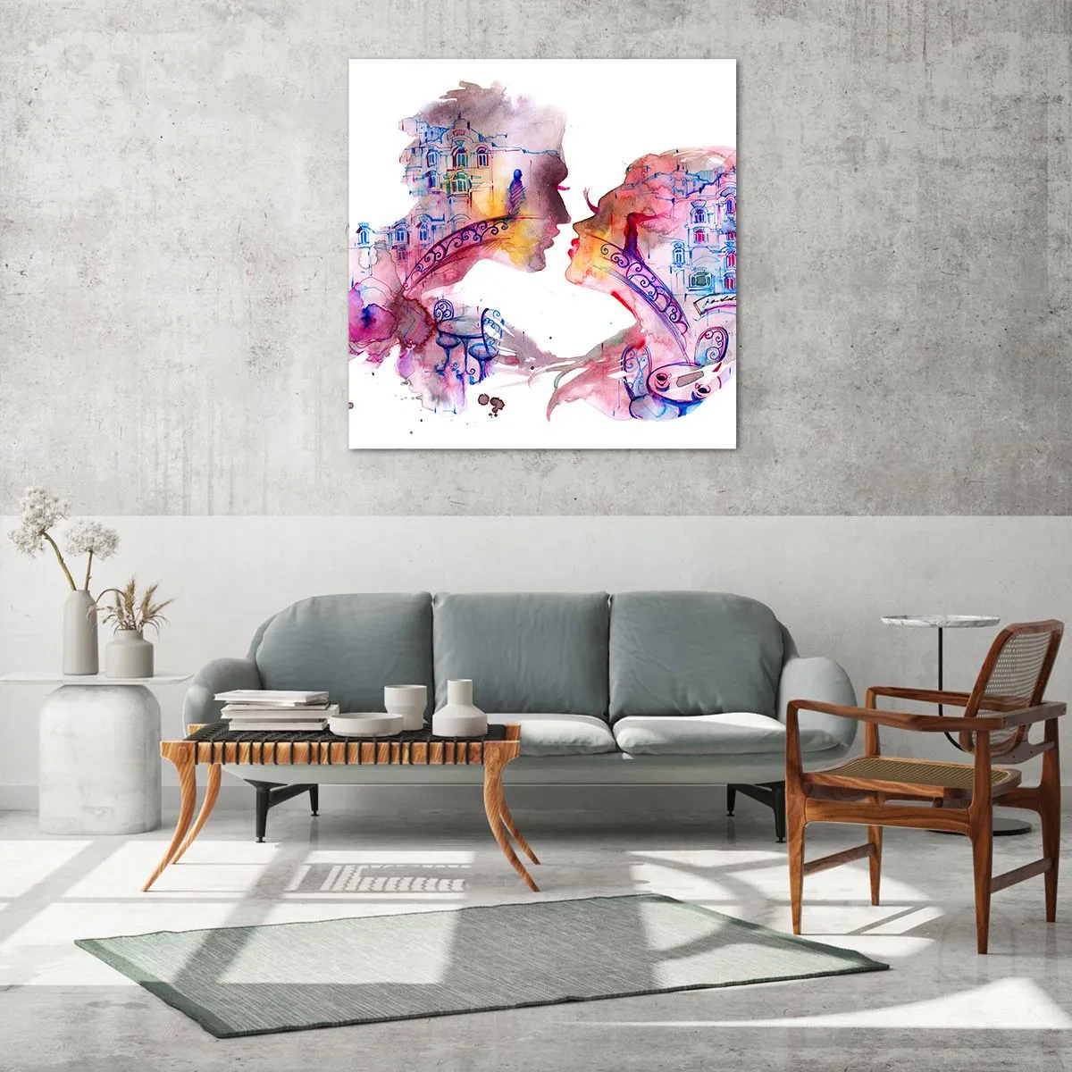 Glastavla - Bild på glas - Suckarnas hemliga bro - 50x50 cm