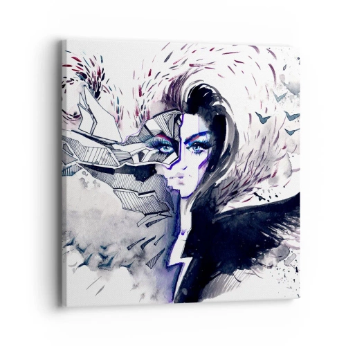 Canvastavla - Bild på duk - Demonisk och vacker - 40x40 cm