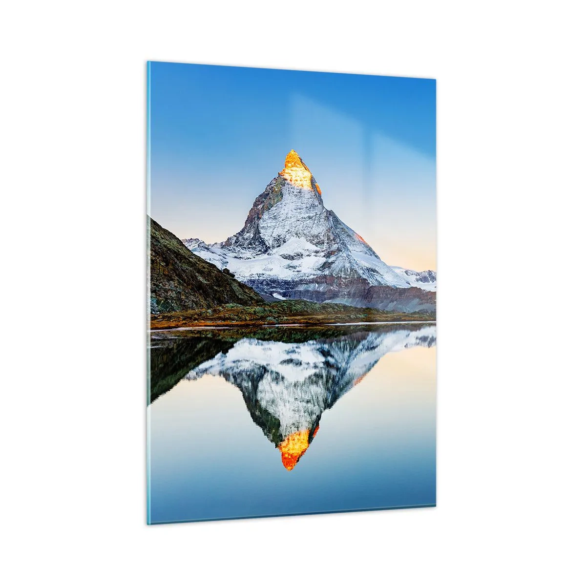 Glastavla - Bild på glas - Två världar - 50x70 cm