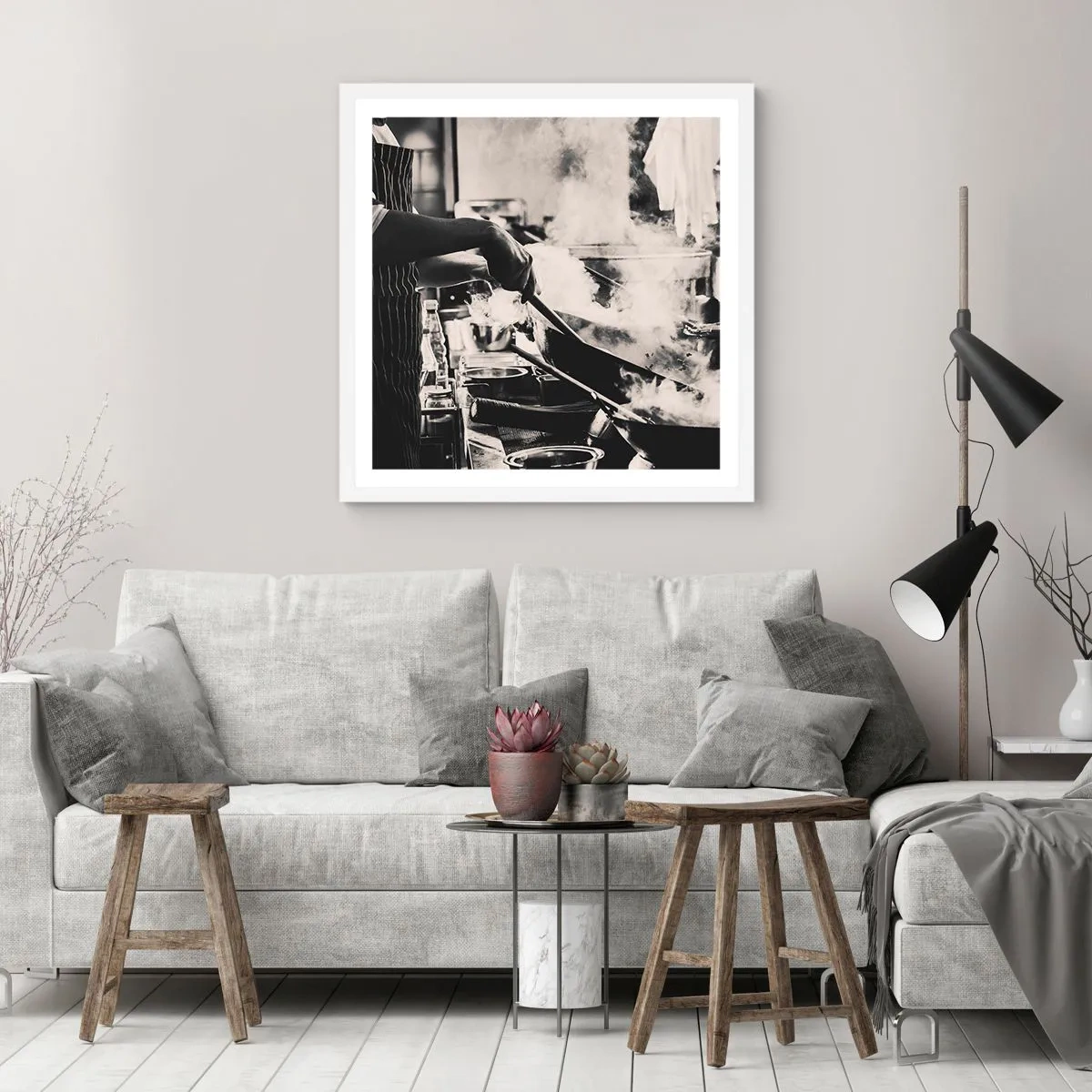 Affisch i vit ram - Alkemi av smaker - 50x50 cm