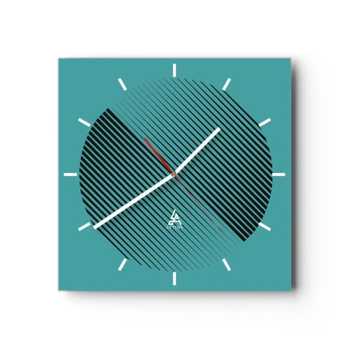 Väggklocka - Klocka på glas - Cirkeln - en geometrisk variation - 30x30 cm