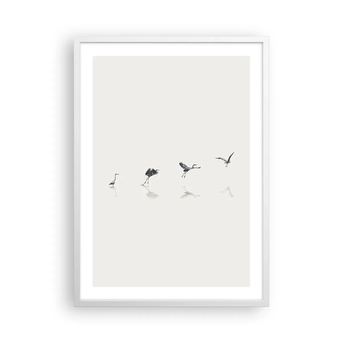 Affisch i vit ram - Fyra enkla steg - 50x70 cm