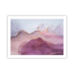 Affisch - Lila och violett vågor - 70x50 cm