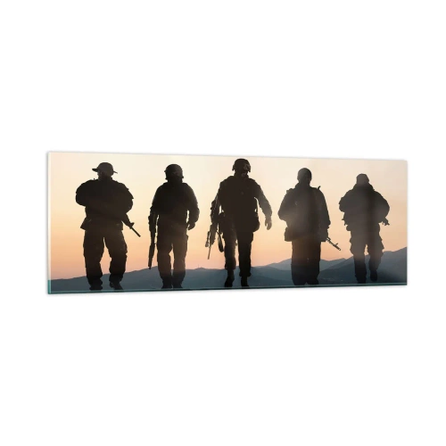 Glastavla - Bild på glas - Välkommen till vår värld - 90x30 cm