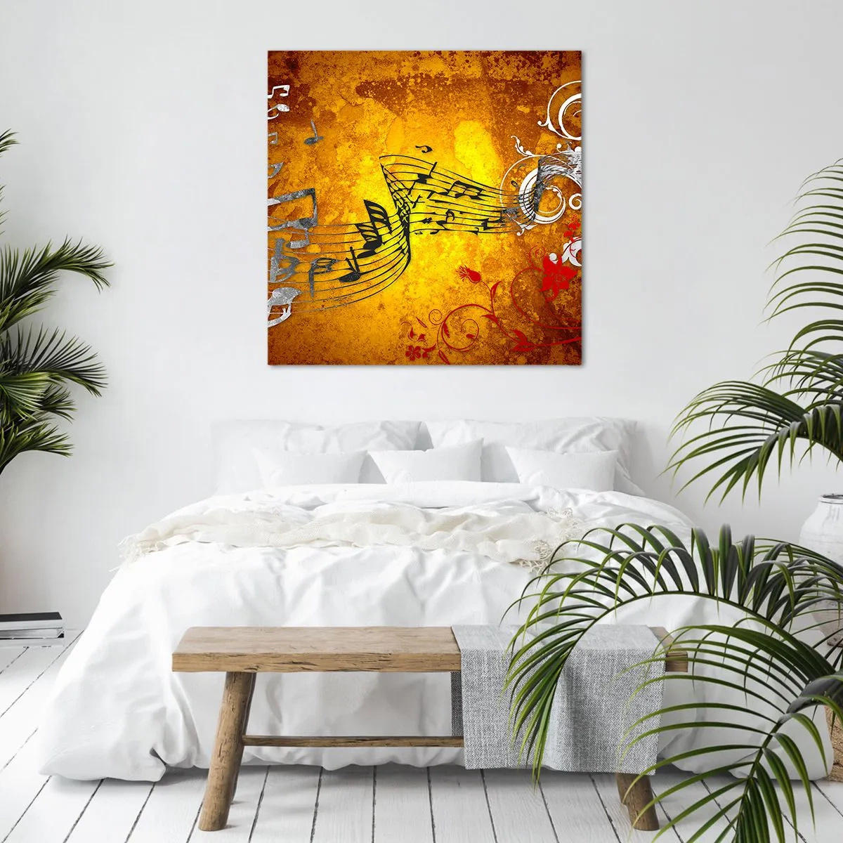 Canvastavla - Bild på duk - Låt musiken flyta - 40x40 cm