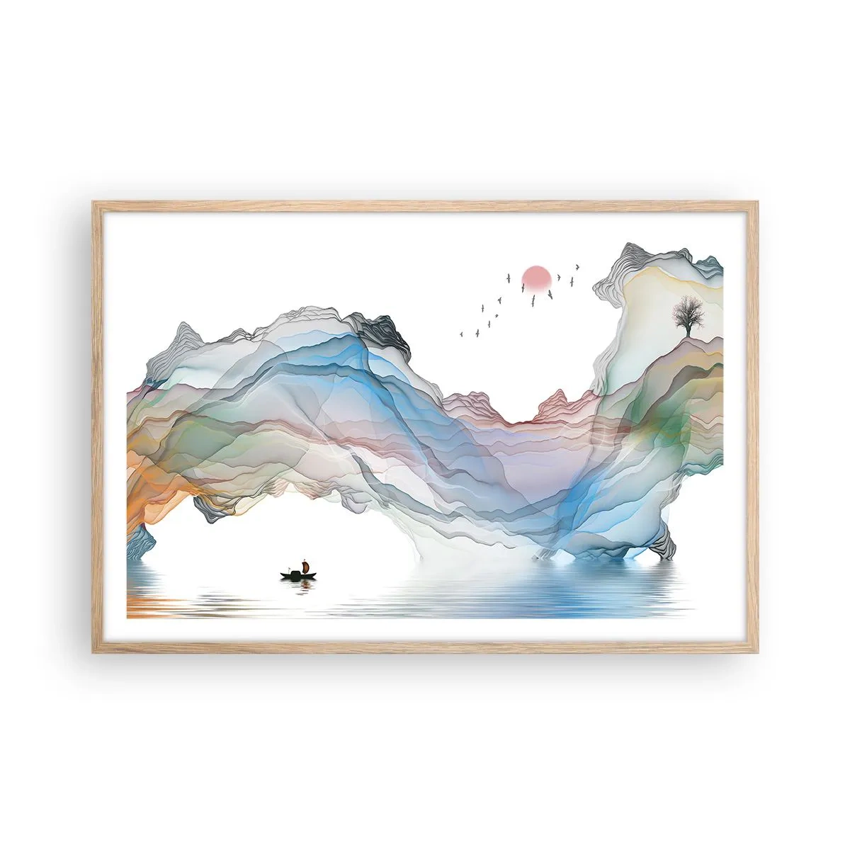 Affisch i ram av ljusek - Mot kristallfjäll - 91x61 cm