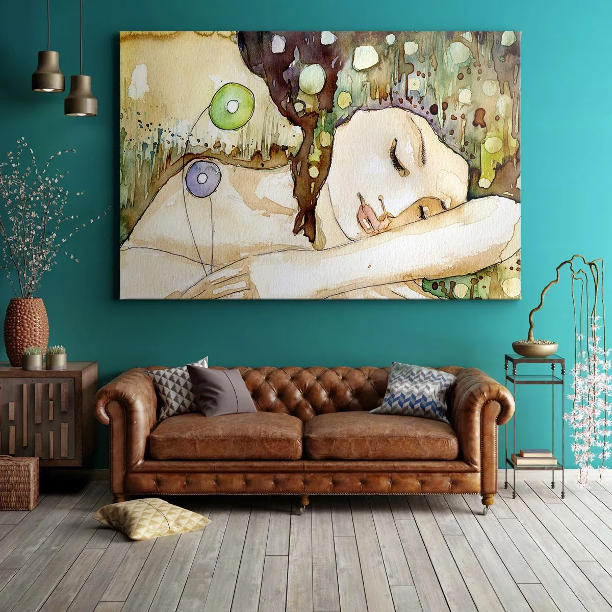 Canvastavla - Bild på duk - Smaragd-viol dröm - 120x80 cm
