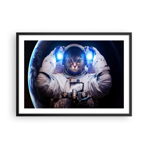 Affisch i svart ram - Houston, ni har problem - 70x50 cm