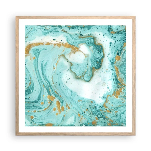 Affisch i ram av ljusek - Under stora vågen från Edo-tiden - 60x60 cm