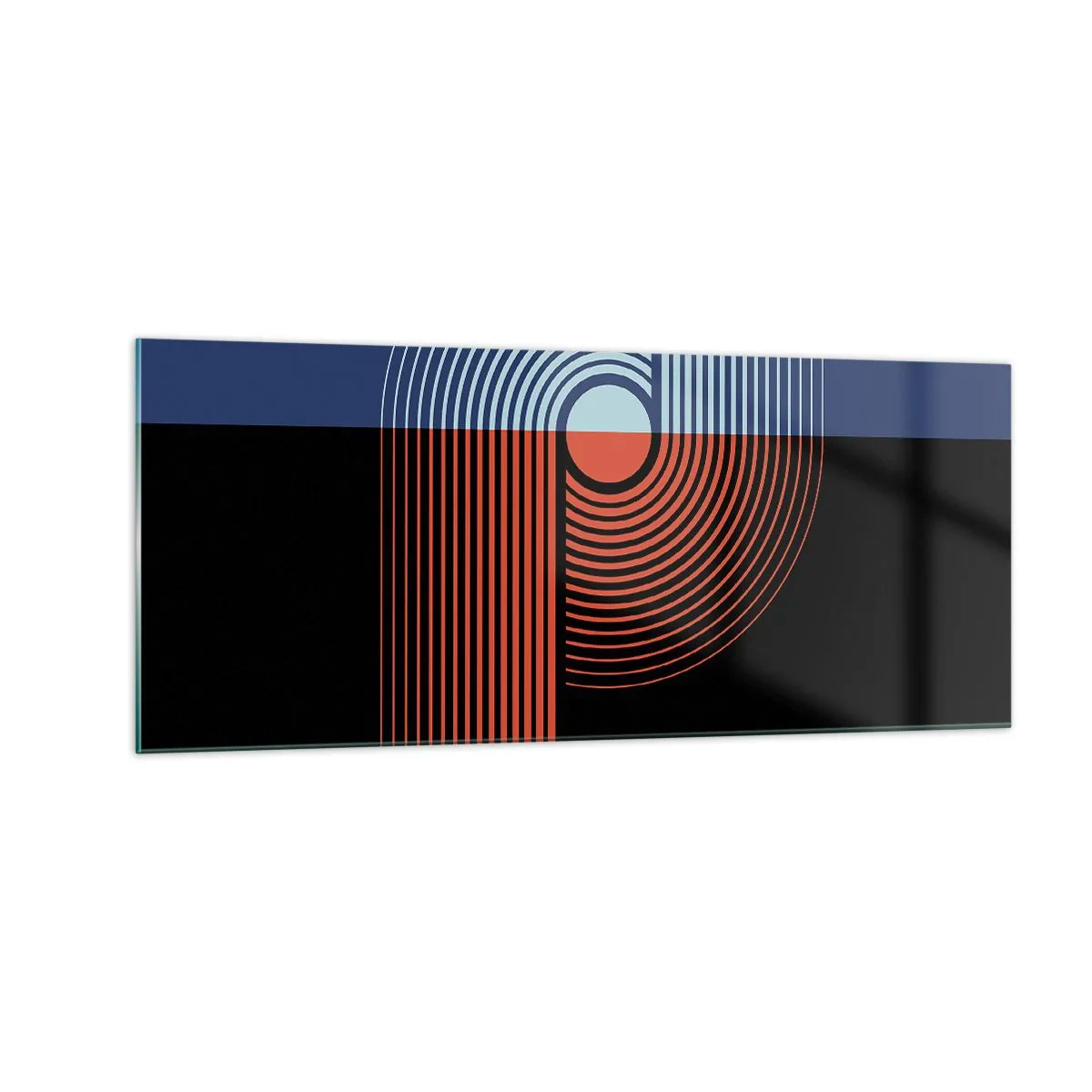 Glastavla - Bild på glas - I en geometrisk kläm - 100x40 cm