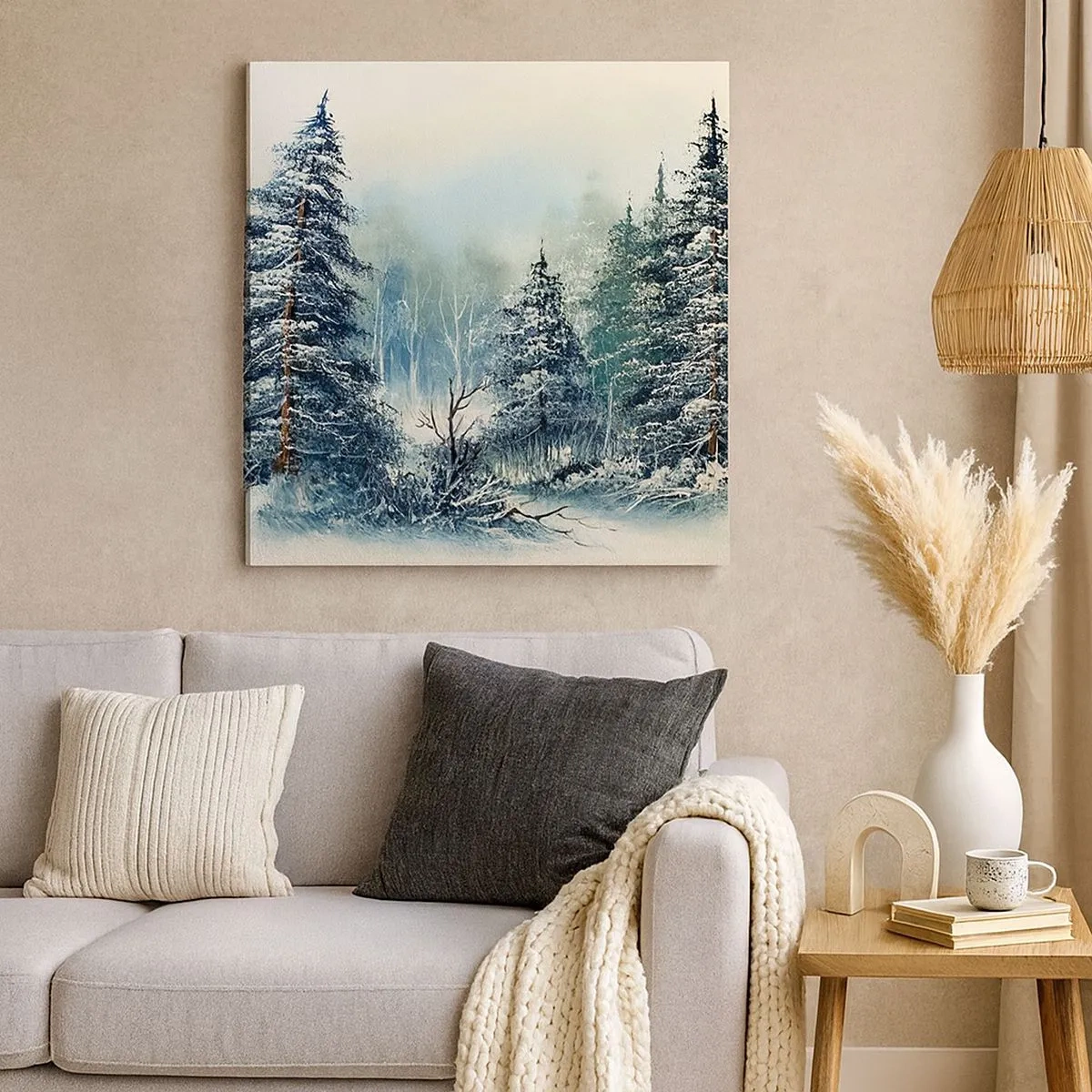 Canvastavla - Bild på duk - Redo för Julen - 30x30 cm