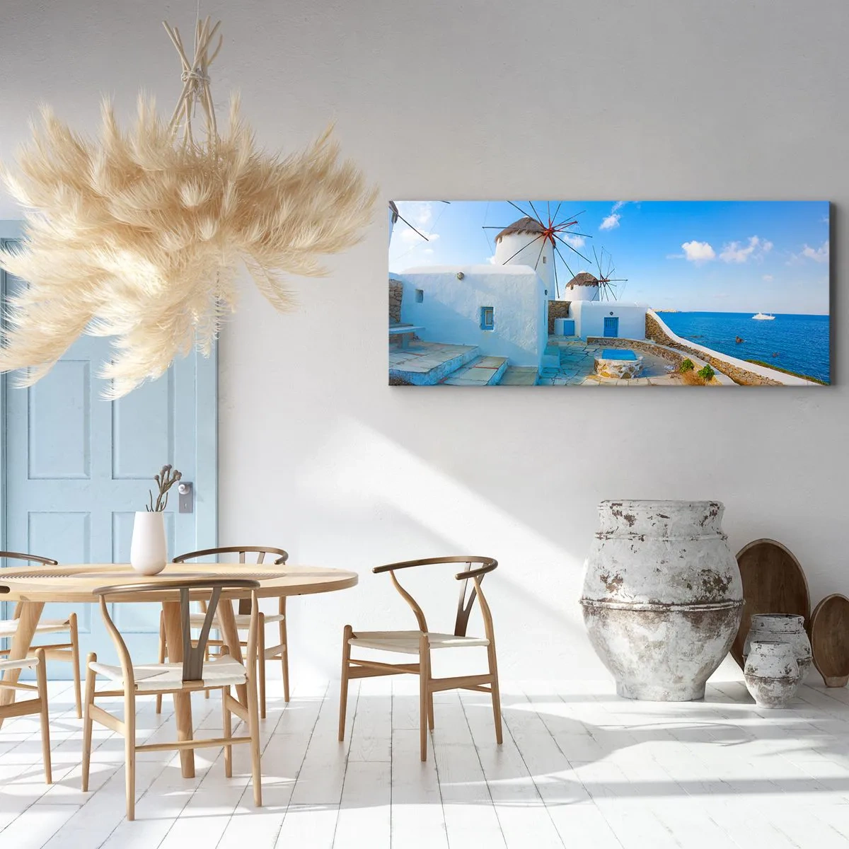 Canvastavla - Bild på duk - Blåa vinden från havet - 100x40 cm