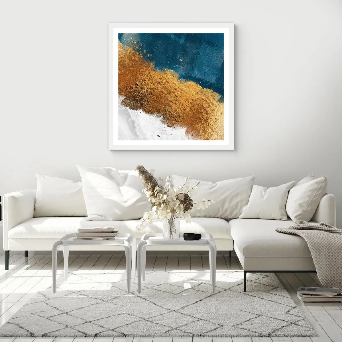 Affisch i vit ram - Sommarens färger - 60x60 cm