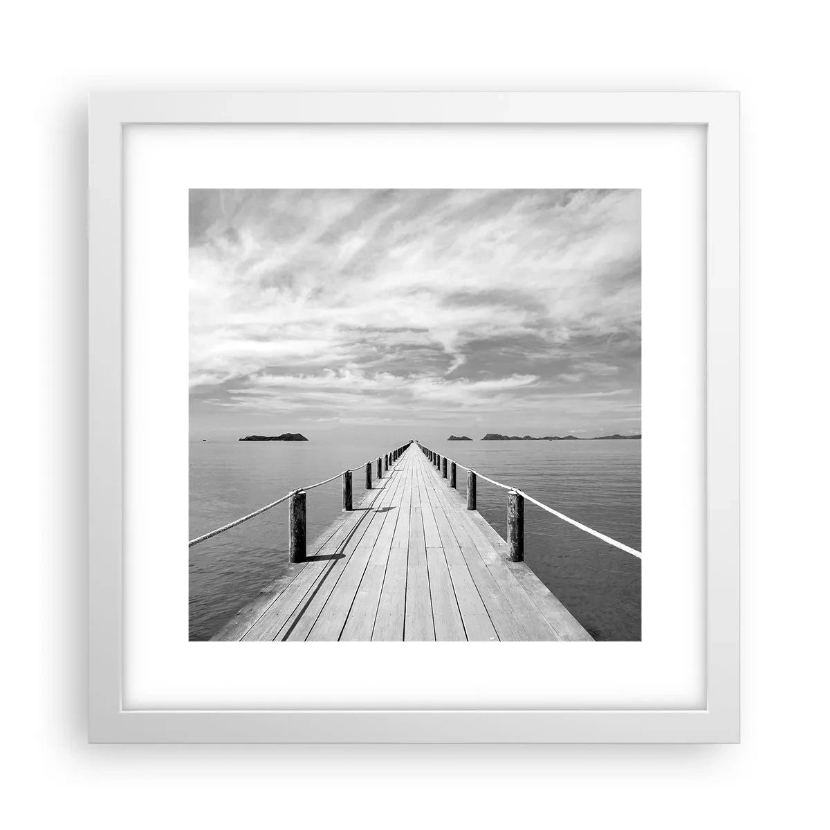 Affisch i vit ram - Kanske en resa... - 30x30 cm