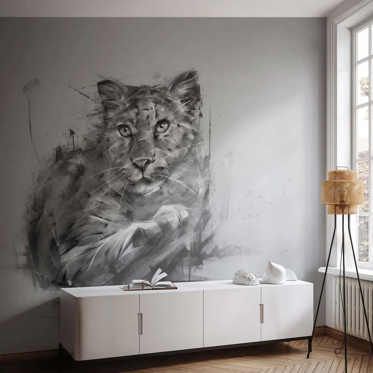 Fototapet Premium Canvas - Ja, jag lyssnar noga - Panter, Djur, Vild katt - 250x175 cm