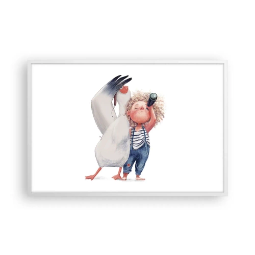 Affisch i vit ram - Stora resans plan - 91x61 cm