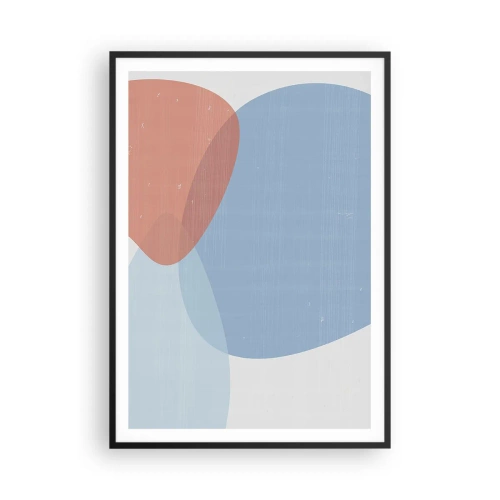 Affisch i svart ram - Pastellfärgade relationer - 70x100 cm