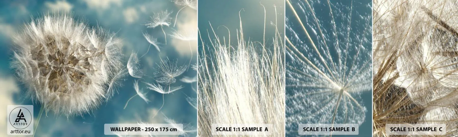 Provbit av självhäftande fototapet Deluxe Sticker - Ängelns andetag - Natur, indisk sommar, Bit - 100x30 cm