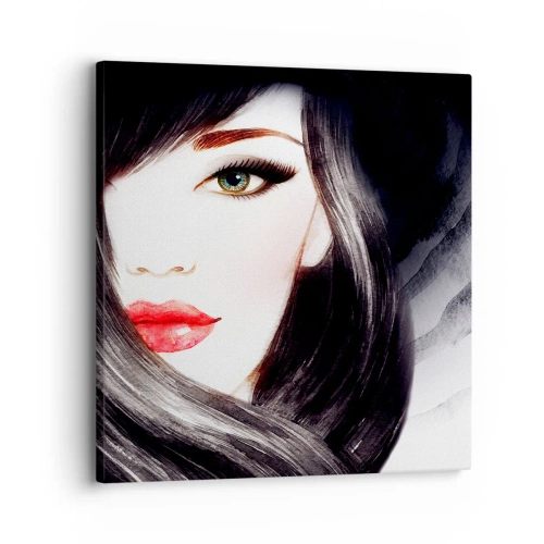 Canvastavla - Bild på duk - Safirfärgad blick - 30x30 cm