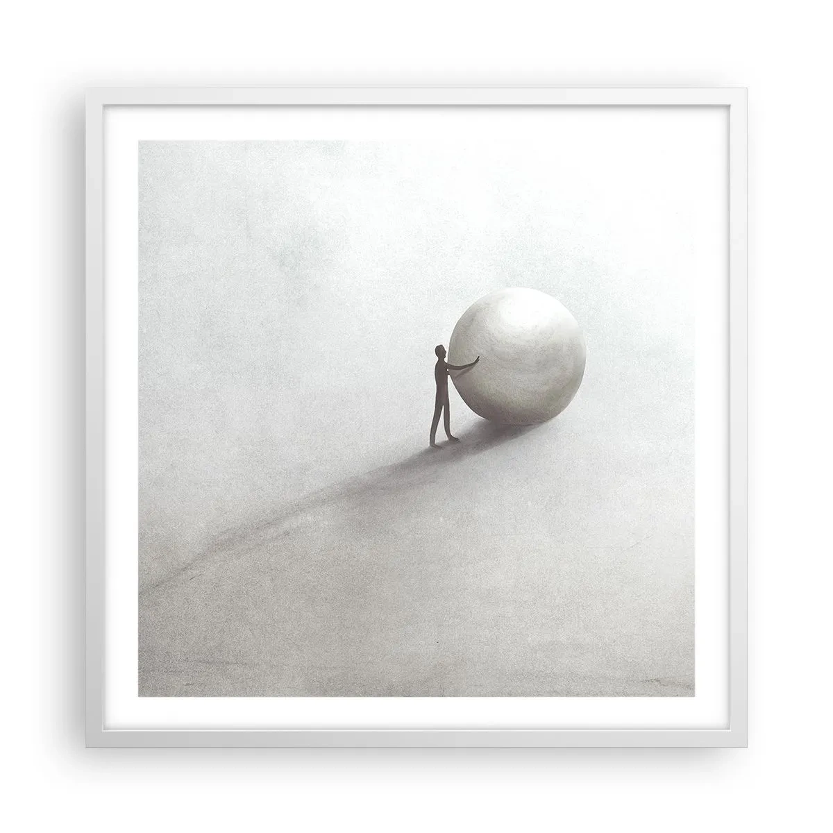 Affisch i vit ram - Livets spel - 60x60 cm