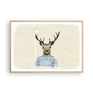 Affisch i ram av ljusek - Ty jag gillar randiga tröjor! - 100x70 cm